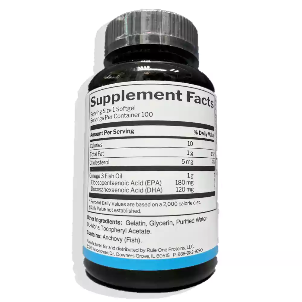 کپسول روغن ماهی رول وان (Rule 1 Fish Oil Omega-3s) - ۱۰۰ عددی | مکمل امگا ۳ خالص