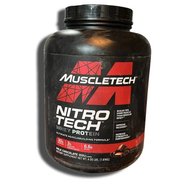 وی پروتئین نیتروتک ۱.۸ کیلویی ماسل‌تک | MuscleTech Nitro-Tech Whey Protein 1.8kg – عضله‌سازی، ریکاوری سریع و افزایش قدرت