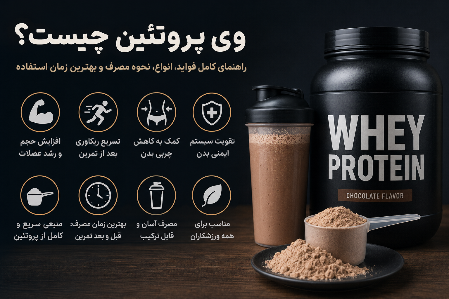 وی پروتئین چیست؟ راهنمای کامل انواع، فواید، نحوه مصرف و بهترین زمان استفاده